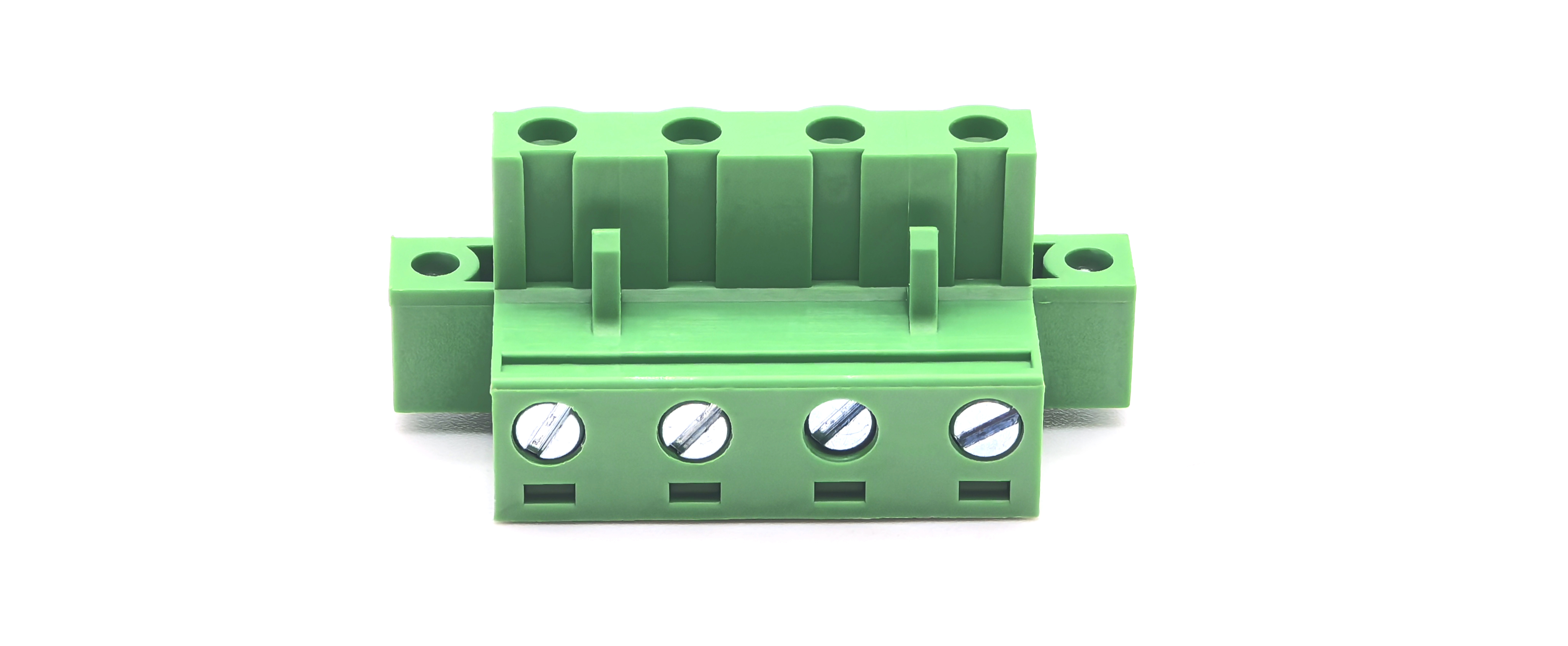 7.62mm Pitch Pluggable Terminal Blocks Female New Model Green with Lug (Copper Block) 1*4P