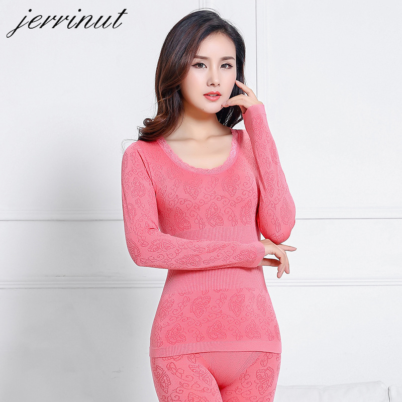 Jerrinut Thermal Underwear Women Long Johns Women For Winter Warm Long Johns Cotton Sexy Thermal Underwear Set For Women