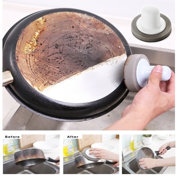 1PC Kitchen Nano Emery Magic Clean Rub Pot Rust Focal Stains Sponge Brush Home Household Supplies Tools with Handle
