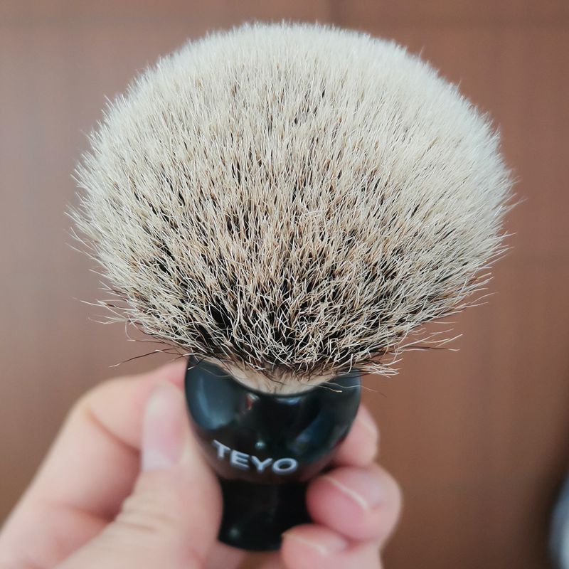 TEYO Shaving Brush of Super Silvertip Badger Hair Resin Handle With Gift Box Perfect for Wet Shave Cream Razor Beard Brush