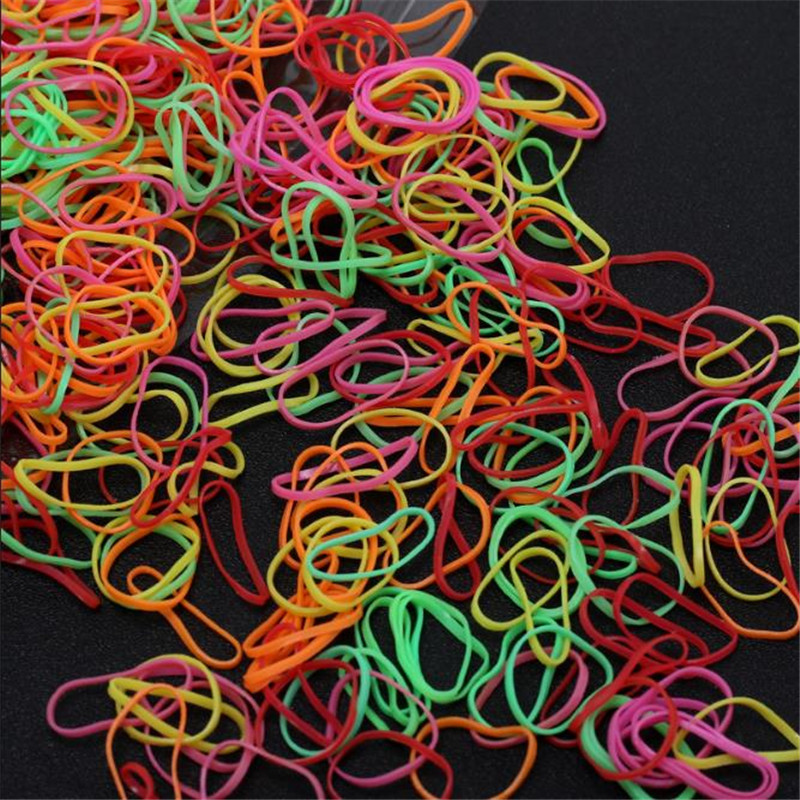 1000 Pcs/Bag Girls Elastics Hair Bands Baby Hair Holders Rubber Bands Gum For Hair TPU Disposable Ponytail Holder Rubber Band