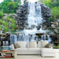 Custom 3D Photo Wallpaper Natural Mural Waterfalls Pastoral Style 3D Non-woven Straw Paper Wall Papers Living Room Sofa Backdrop