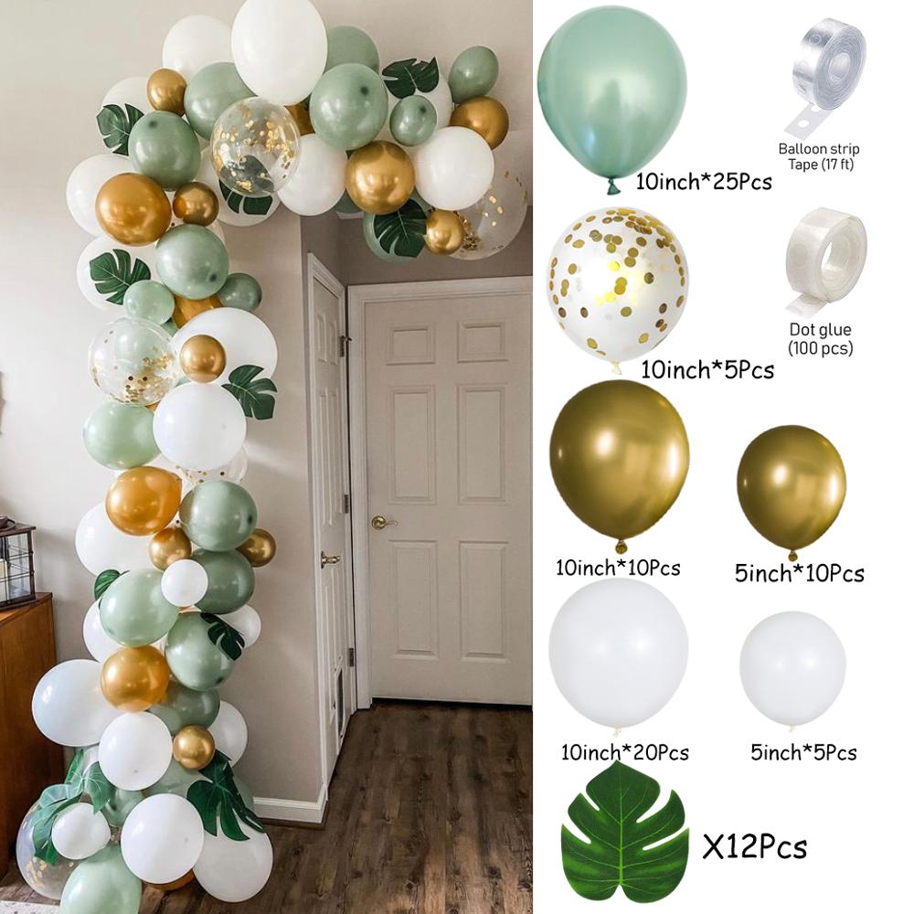 89pcs Dinosaur Party Decoration Garland Arch Kit Green Balloons For Kids Birthday Party Baby Shower Wedding Decors Dino Globos