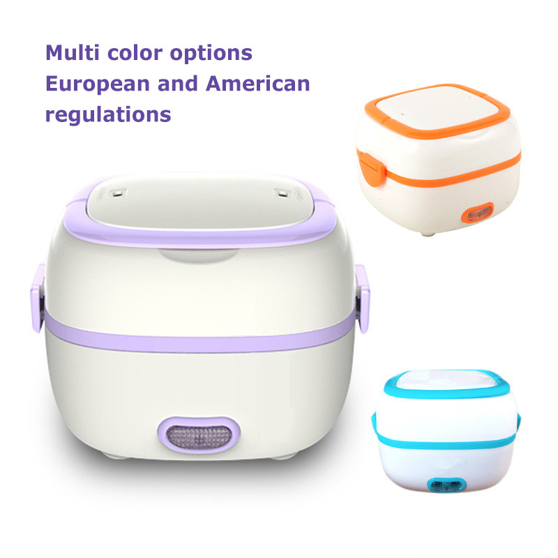 Household Electric Lunch Box Rice Cooker Thermal Heating 2 Layers Portable Food Steamer Cooking Container Meal Lunch Box Heating