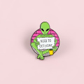 Begging ET Enamel Pin Custom Alien Brooches for Shirt Lapel Backpack Banner Funny Badge Jewelry Gift for Kids Friends