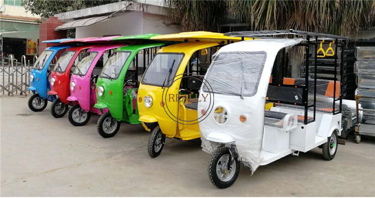 Adult Electric Motorcycle Tricycle Tuk Tuk Car With Solar Panel Three Wheels Passenger Vehicles