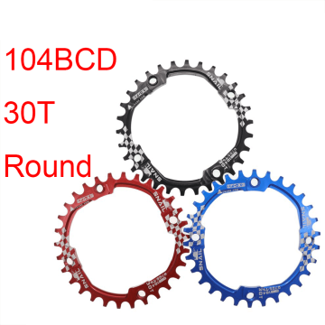Newest Narrow Wide Chainring 104BCD 30T Single Aluminum Alloy Chainwheel for Most Bicycle, Road Bike, Mountain Bike, BMX, MTB