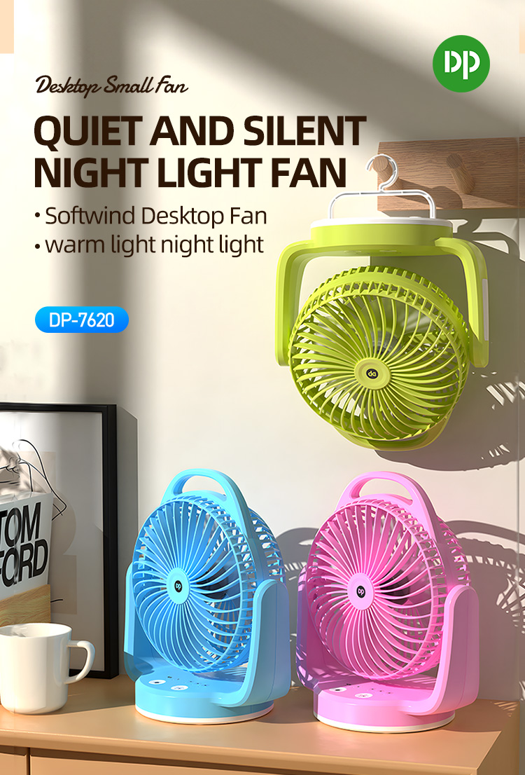 6 inch Rechargeable Desktop Fan with Emergency Light and Hook-7620-detail-1