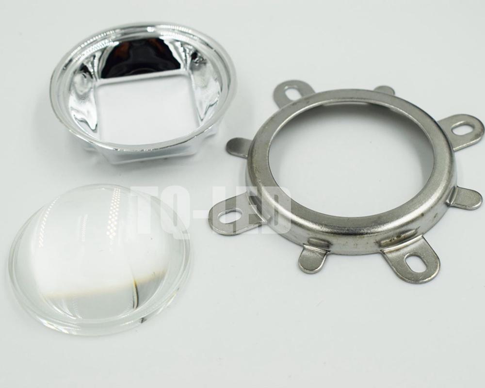 44mm Optical Glass lens with Reflector and Fix Frame 20W 30W 50W 100W 120W High Power Led Lenses