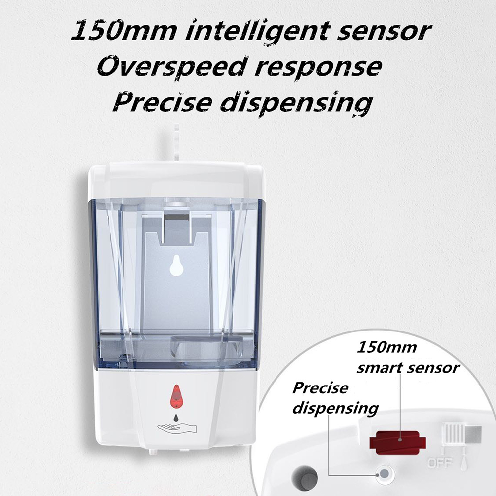 700ml Automatic Liquid Soap Dispenser Battery Powered Public Smart Sensor Hand Washing for Kitchen Bathroom Accessories Set