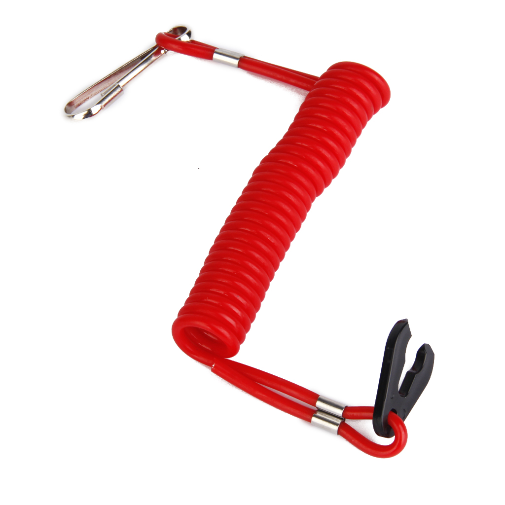 Red Safety Watercraft Boat Kill Switch Key Lanyard Rope Clip Engine Lgnition