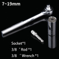 Torque Wrench Head Set Universal Socket Sleeve Adapter 7-19mm Power Drill Ratchet Bushing Spanner Key Grip Multi Hand Tool