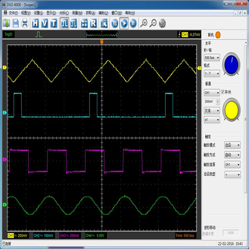 Digital Oscilloscope Hantek Official 6074BC PC USB 4 Digital Channels 70MHz Bandwidth 1GSa/s 2mV-10V/DIV input sensitivity