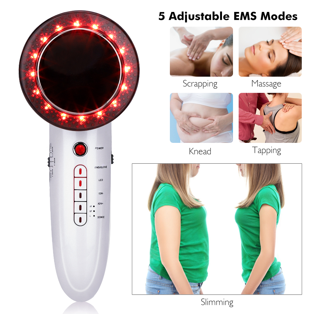 6 in 1 EMS Body Slimming Massager Weight Loss Device Tens Electrode Physical Therapy Infrared Ultrasonic Fat Burner Machine
