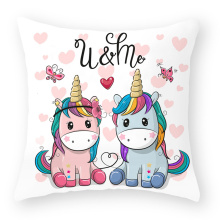 1 Piece Dreamy Purple Unicorn Sofa Cushion Cover For Car Office Bed Chair Decorative Pillow Case Furniture Protector 45*45cm