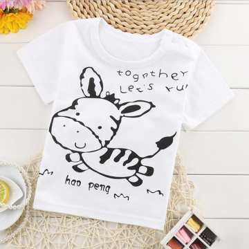 Baby Girl Top Kids Tshirt Boy Shirt For Summer Children New Tees Toddler Short Sleeve White Clothing Kids Soft T-Shirts