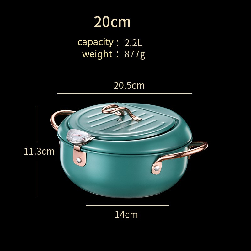 Kitchen Gadgets Style Fryer With Lid And Thermometer Home Mini Induction Cooker Gas Fryer Japanese Style Small Oil Pan Cookice