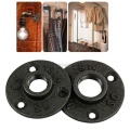 3/4" Malleable Threaded Floor Flange Iron Pipe Fittings Wall Mount Black M03 dropship