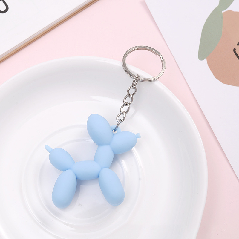 New Colorful Balloon Dog Keychain for Man Soft Rubber PVC Cute Keychains Women Key Chain Car Key Ring Bag Pendant Key Chain