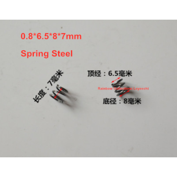 5pcs/lot 0.8*6.5*8*7mm Spring steel conical coil springs,conical spiral compression spring