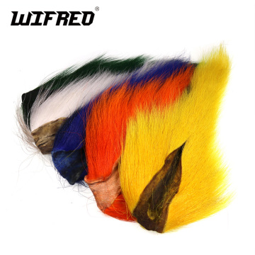 Wifreo Dyed Deer Tail Hair Fur Bucktails Buck Fly Tying Saltwater Flies Dry for Fly Tying Material Yellow Green Blue Red, etc.