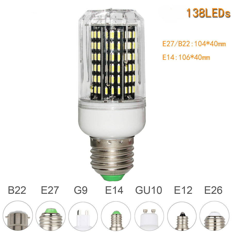 E26 E27 E12 E14 G9 GU10 LED Corn Bulb 4014 SMD Light 10W 20W 25W 30W Lighting 36leds 72leds 96leds 138leds Ampoule Led Spotlight