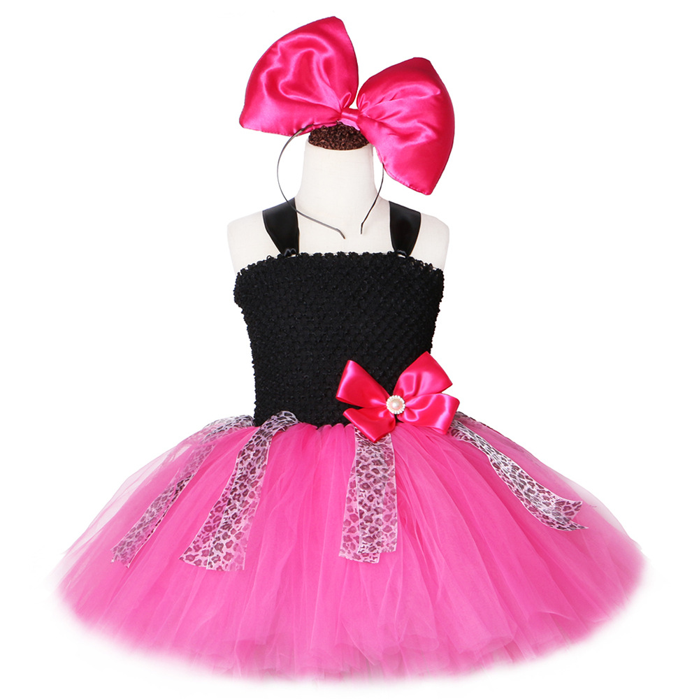Lol Girls Tutu Dress Bow Leopard Cute Tulle Princess Birthday Party Dress Girl Kids Carnival Halloween Lol Dolls Cosplay Costume