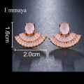 Emmaya Shiny Stud Earrings 6 Colors for Women Sectoral Jewelry Fashion Blossom Boucle D'oreille Femme Wedding Gift