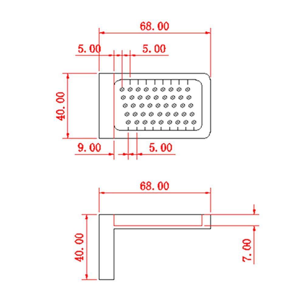 Measuring Scriber Mini Red 68*48mm Woodworking Ruler Durable Tool Metric Hole Aluminium Hand Alloy Parts Positioning X4Z5