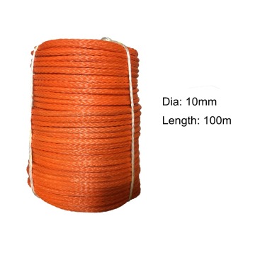 Factory Direct Sale 10MM * 100M Plasma rope UHMWPE Synthetic Winch Line