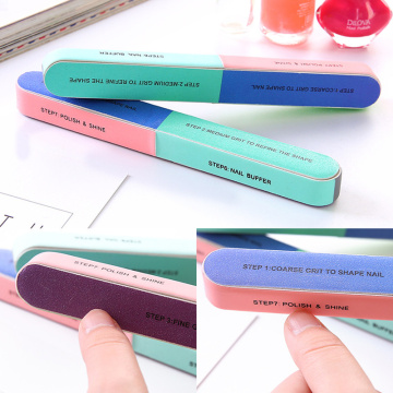 Nail File Nailfiles Brush Durable Buffing Side Polishing Nails File Nail Art Tool Sanding UV Gel Polish Tools Random Color TSLM1