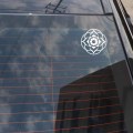 YJZT 14.9CM*14.7CM Lotus Mandala Yoga Buddhism Art Amulet Vinyl Decal Car Stickers Black/Silver C3-1527