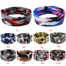 Sweat Band 20*6CM Soft Camo Floral Sport Sweatband Headband Head Yoga Running Tennis Headscarf Silicone Anti-slip HairBand