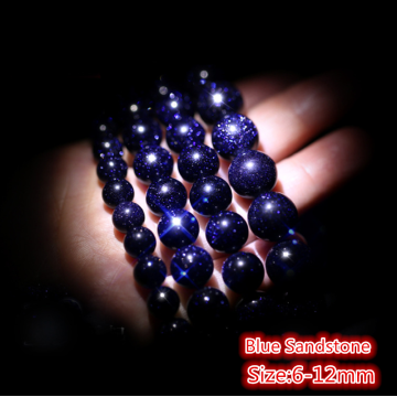 Wholesale Natural Blue SandStone Round Loose Beads 16