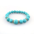 2018 Blue Turquoise Women Bracelet Silver Vermiculite Inlaid Bracelet for Men and Women Natural Stone Retro Female Bracelets