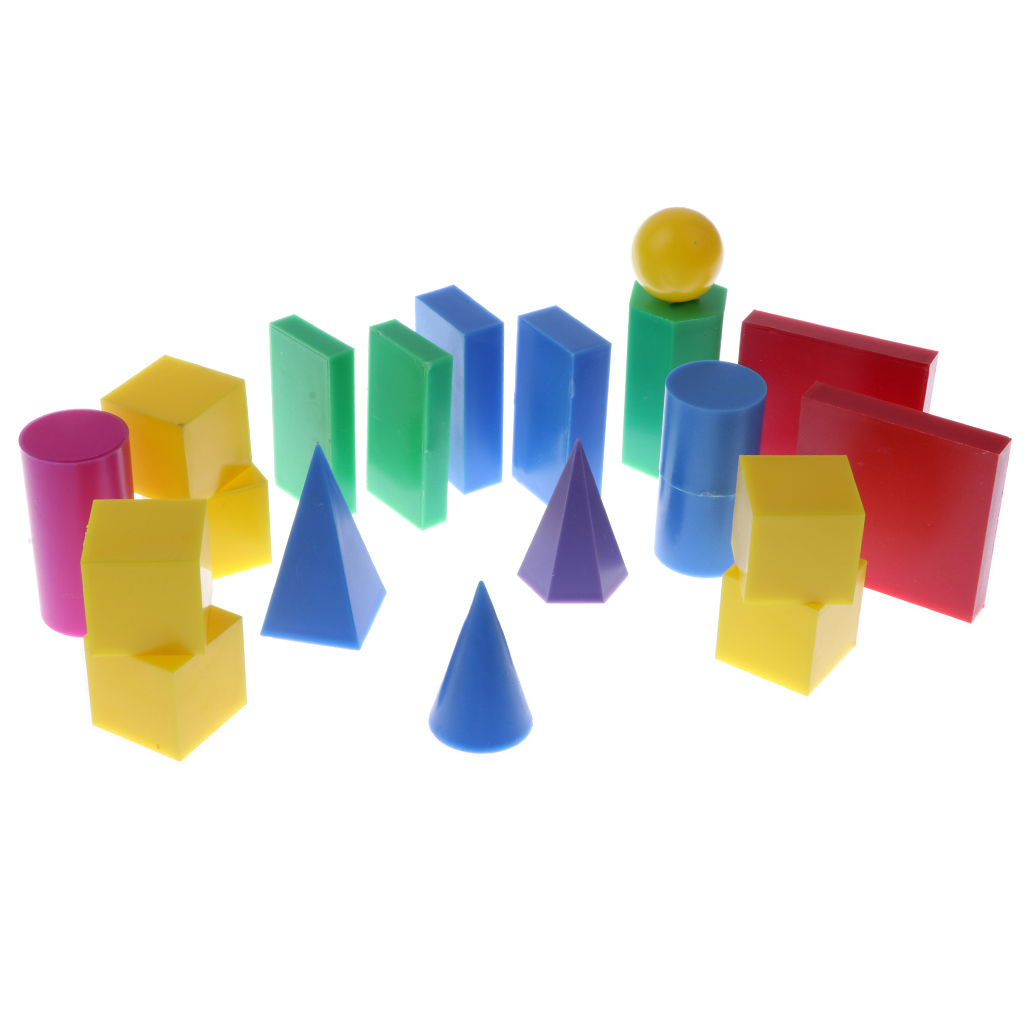 Plastic Geometric Solids 3D geometry Block Manipulatives Mathematics Math Toys 20pcs Learning Education Toys