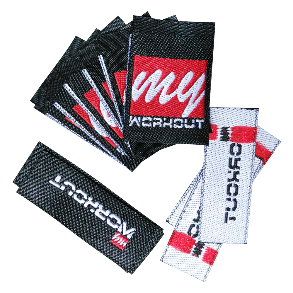 Custom Hand Made Woven Labels Oem Clothing Sewing Tags Customize Center Fold Garment Tag For Socks Weave Registered Label Mark