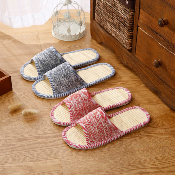 Autumn Men Home Hemp Slippers Bamboo Insole Slides For Man Fashion Indoor Large Size Couple Floor Shoes House Slippers