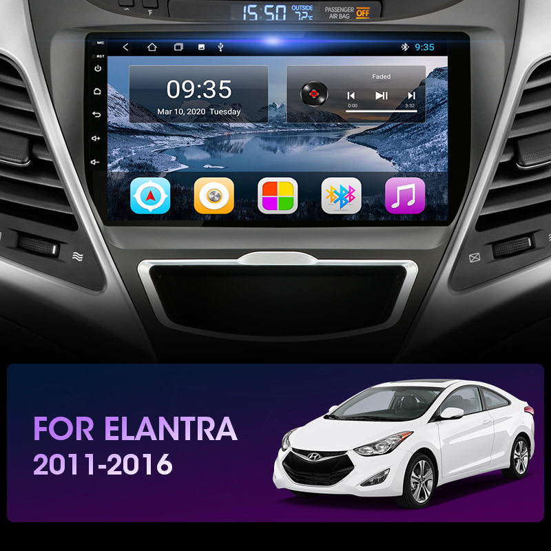 Jansite Car Radio Android 10 For Hyundai Elantra Avante I35 2011-2016 Multimedia Player 2 din GPS Navigaion dvd Stereo Head unit