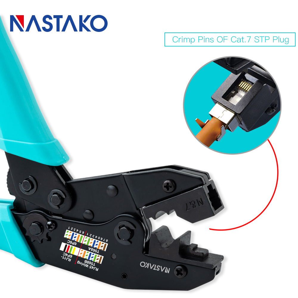 RJ45 Crimping Tool Cat7 RJ45 Crimper Cat7 Connector Network Tools Cable Crimp Pliers for Cat7 Cat6a shielded Metal Clip