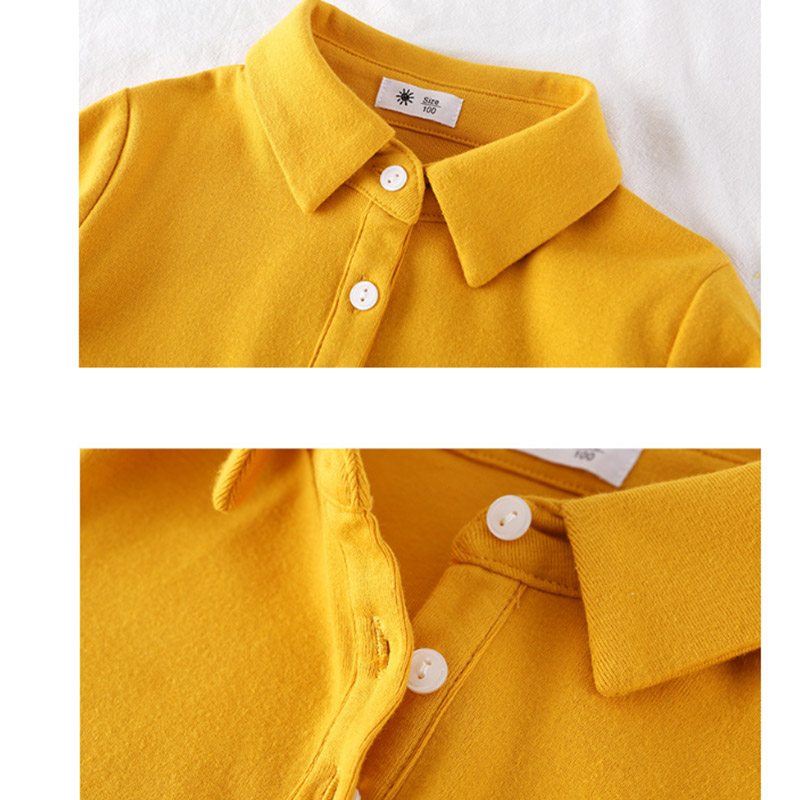 Autumn Boys And Girls Polo Shirts Kids Clothes Children's Clothing Long-Sleeve Cotton Solid School-Uniform Tops
