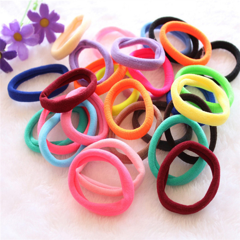 HairBand 50 pcs lowest price Girl Elastic Hair Ties Band Rope Ponytail Bracelet Hair Accessories Fashion For Hair For Fitness