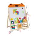 Children's Double Sided Easel Art Easel Chalk Chalkboard Magnetic Writing Board With Number Stickers and Tangram