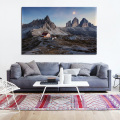Italy Dolomite Alps Three Peaks snowy mountains beautiful nature KD530 living room home wall art decor wood frame fabric posters