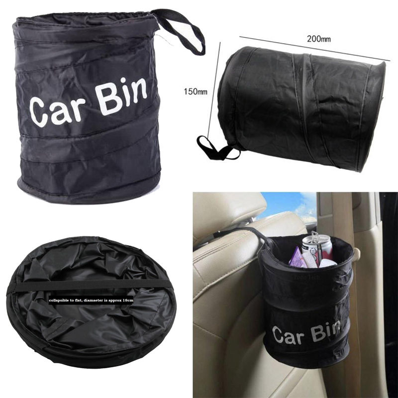 Car Wastebasket Trash can Litter Container Car Auto Pop Up Collapsible Garbage Bin Bag Water Resistant Litter Waste Rubbish Bag