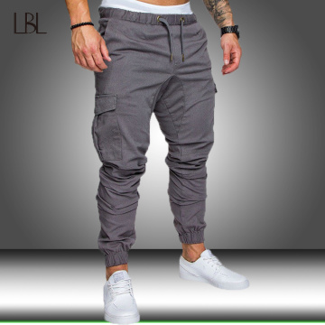 Muti Pockets Casual Joggers Solid Color Pants Men Cotton Elastic Long Trousers Homme Military Army Cargo Pants Mens Leggings