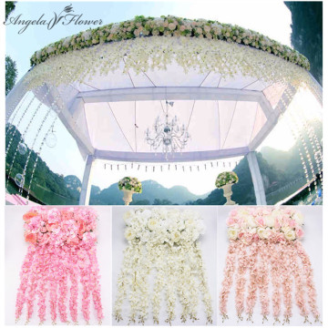 DIY flower row with wisteria wedding arch decor flower rose peony hydrangea mix flower arch artificial flower row wisteria vine