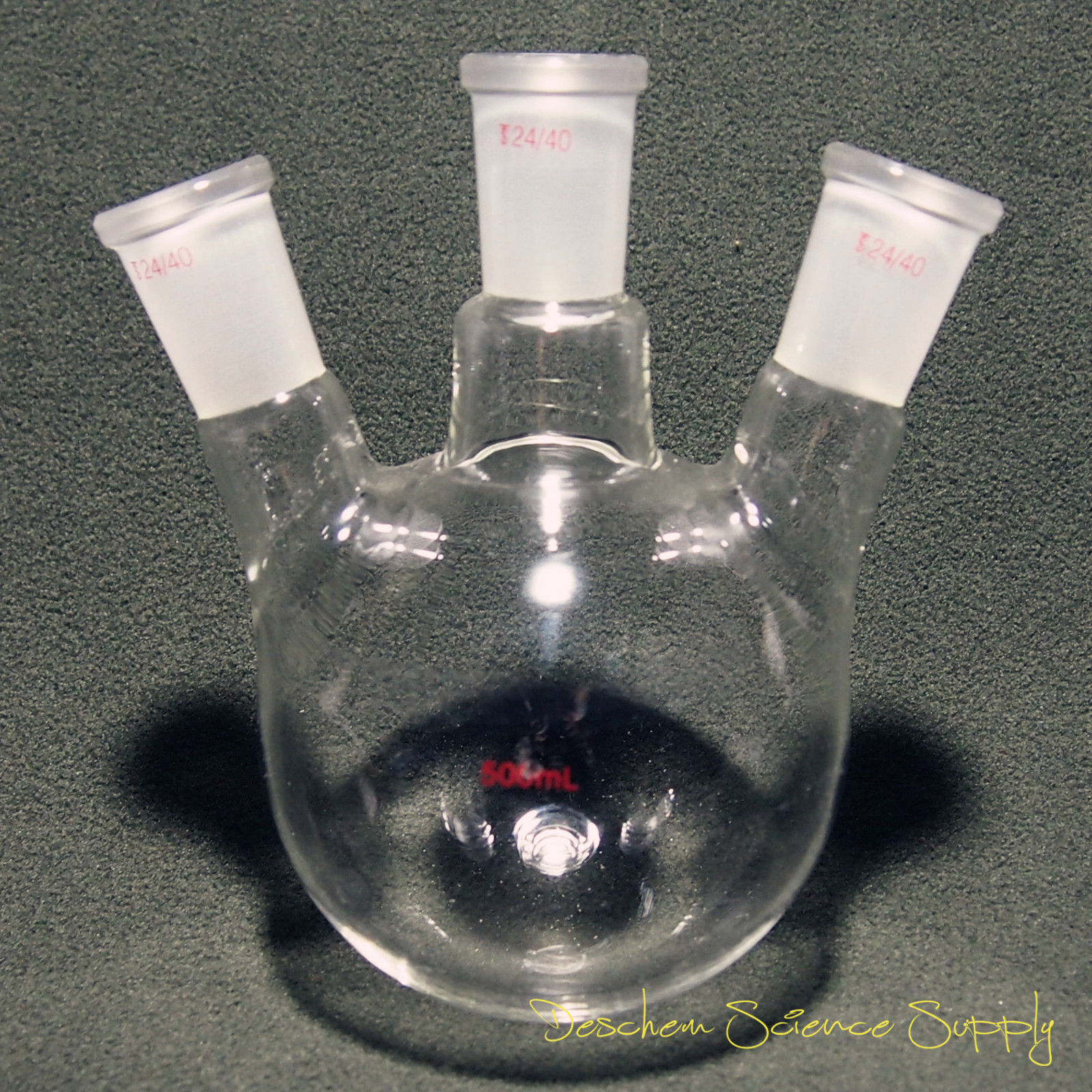 500ml,3-neck,24/40,Round bottom Glass Flask,Three Necks Lab Bottle,Heavy wall