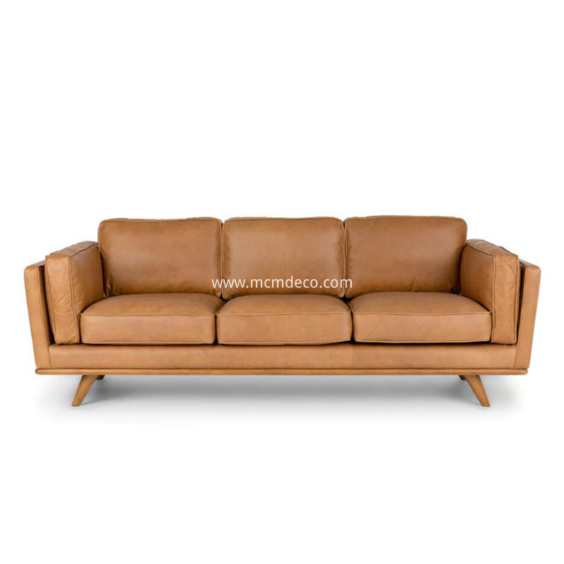 Timber Charme Tan Leather Sofa 1