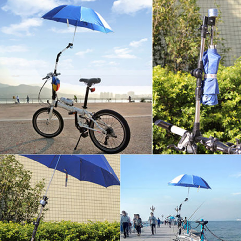 Stainless Steel Umbrella Stands Any Angle Swivel Wheelchair Bicycle Umbrella Connector Stroller Umbrella Holder Rain Gear Tool